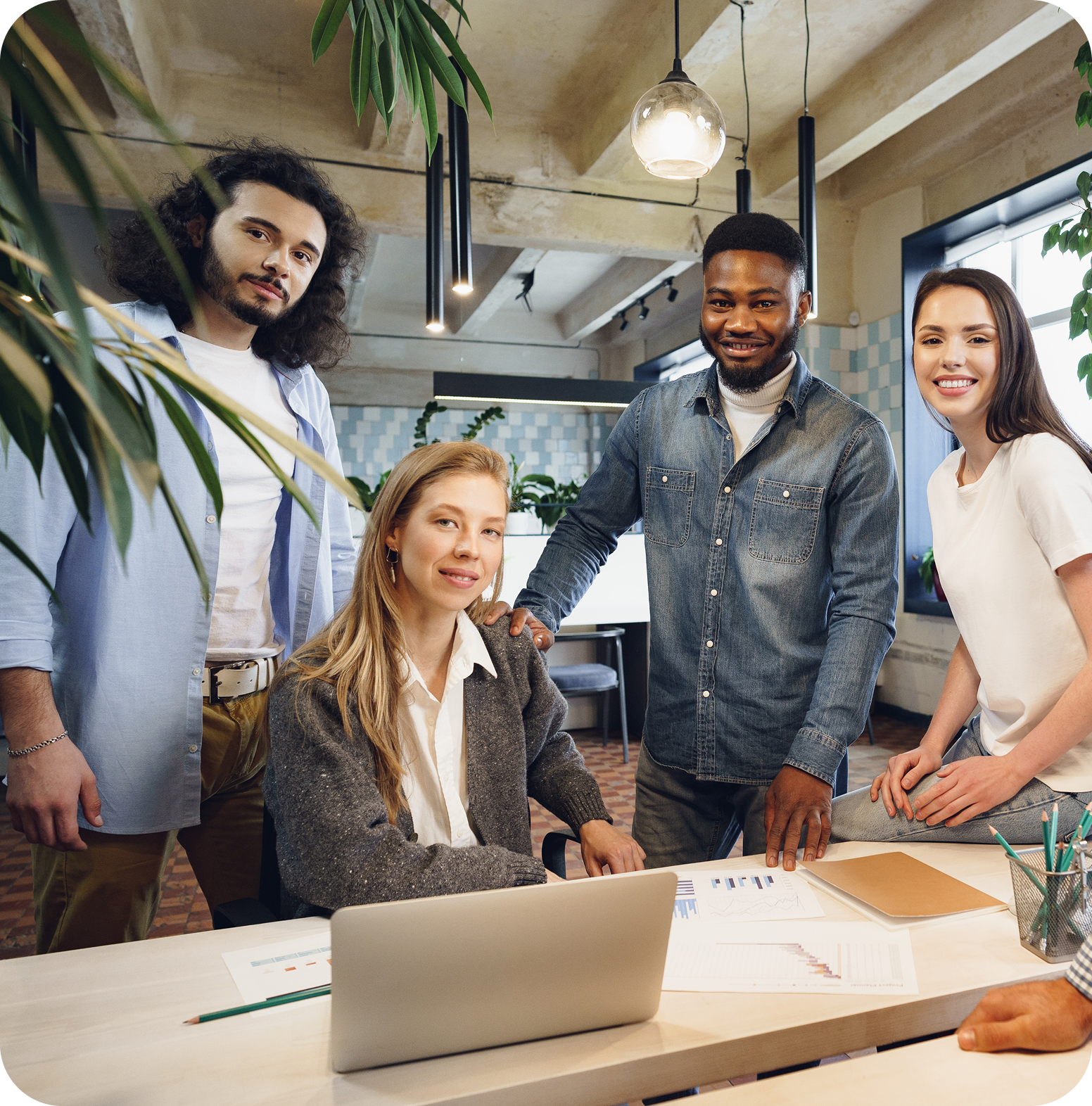 Team collaborating at work
